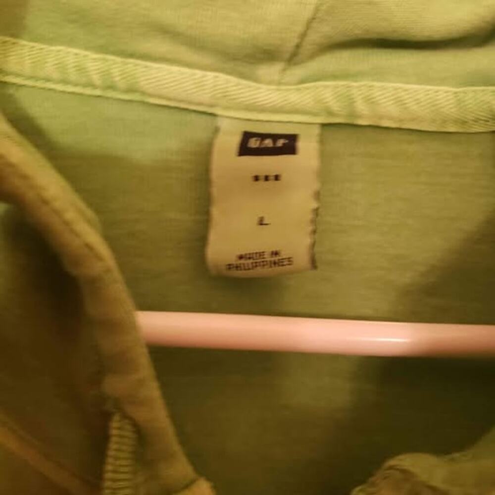 VTG 🍀 2006 Gap Spring Green Full Zip Hoodie Jacket - Size L Large - Picture 3 of 14